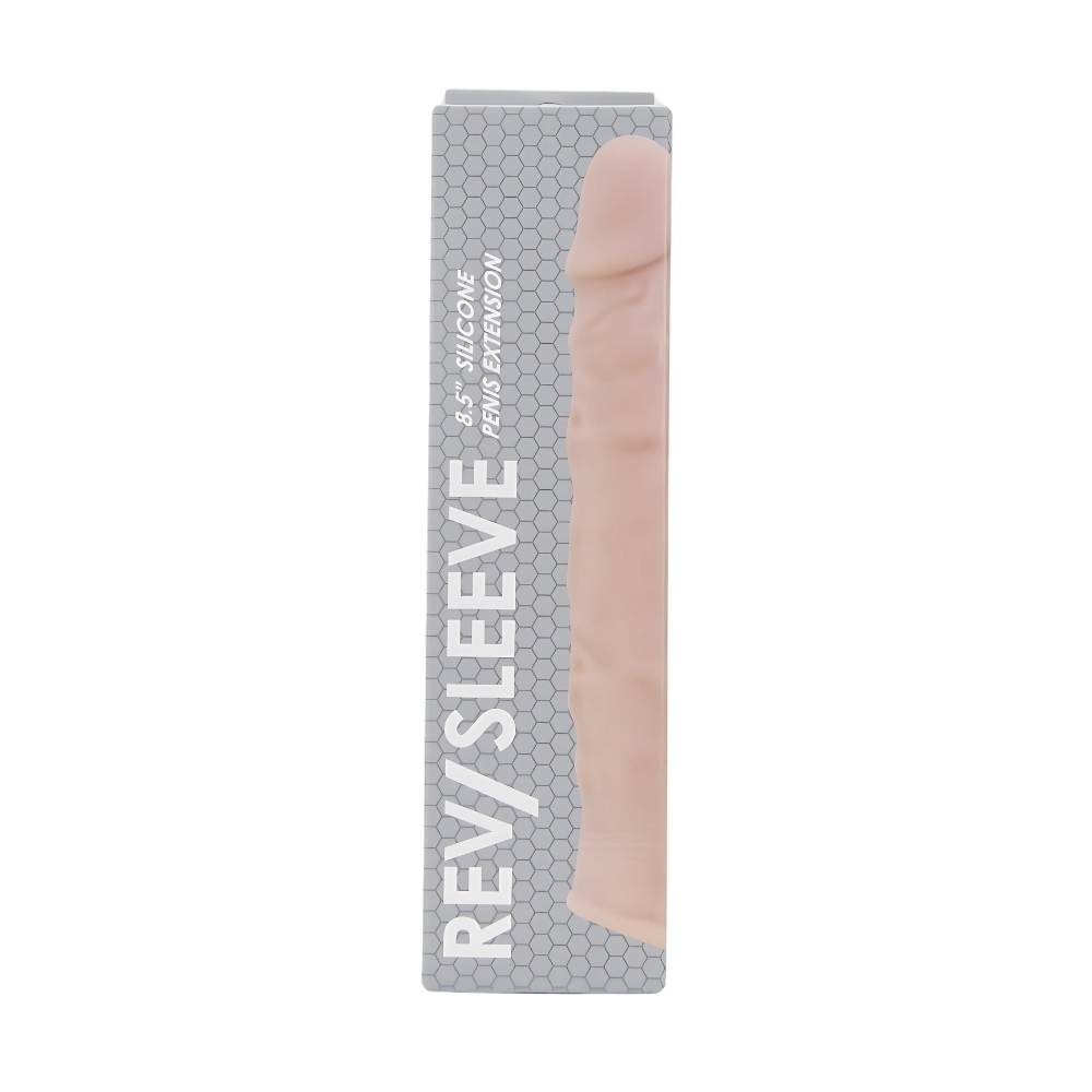n12369-rev-sleeves-8-5-inch-realistic-silicone-penis-extension-sleeve-pkg-hr