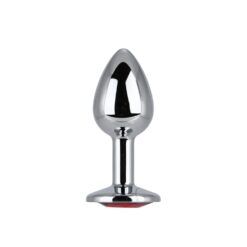Toosh Silver Metal Butt Plug Small Red Stone